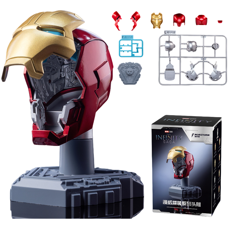Original Iron Man Helmmaske 9 Stile War Machine MK16 MK42 MK85 Tony Stark DIY Spielzeug Modell Actionfigur Zusammengebautes Geschenk
