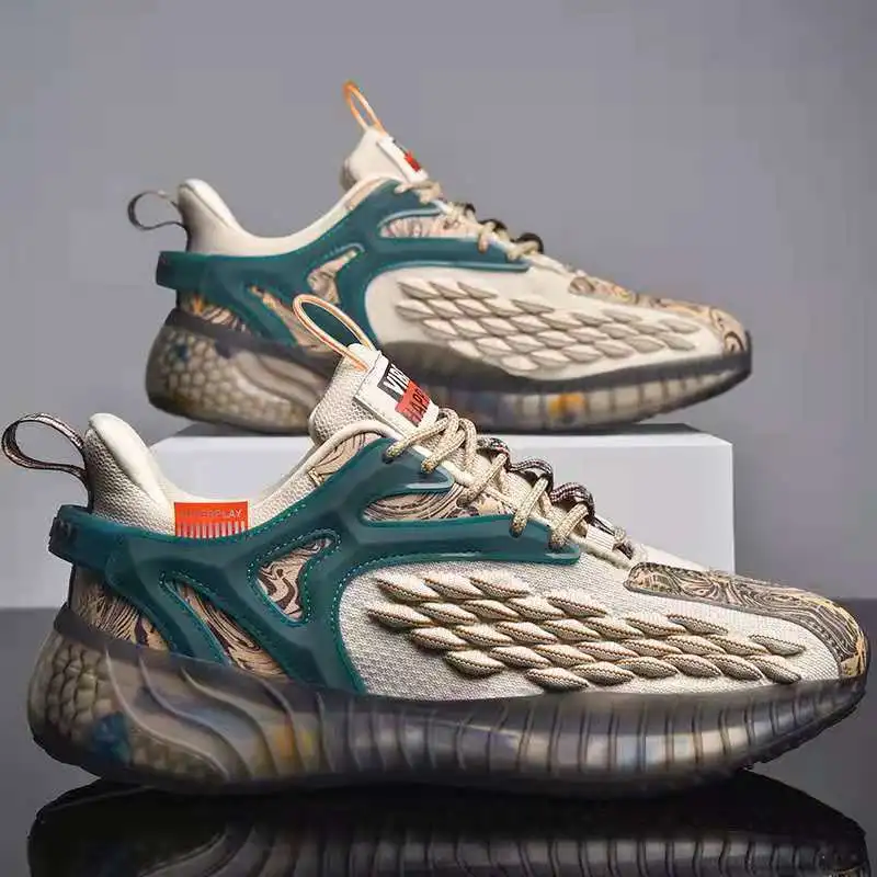 Nieuwe kokosnoot Herensneakers Outdoor ademende casual loopschoenen Wandelen Mode tennissportschoenen Ronde kop Zapatos