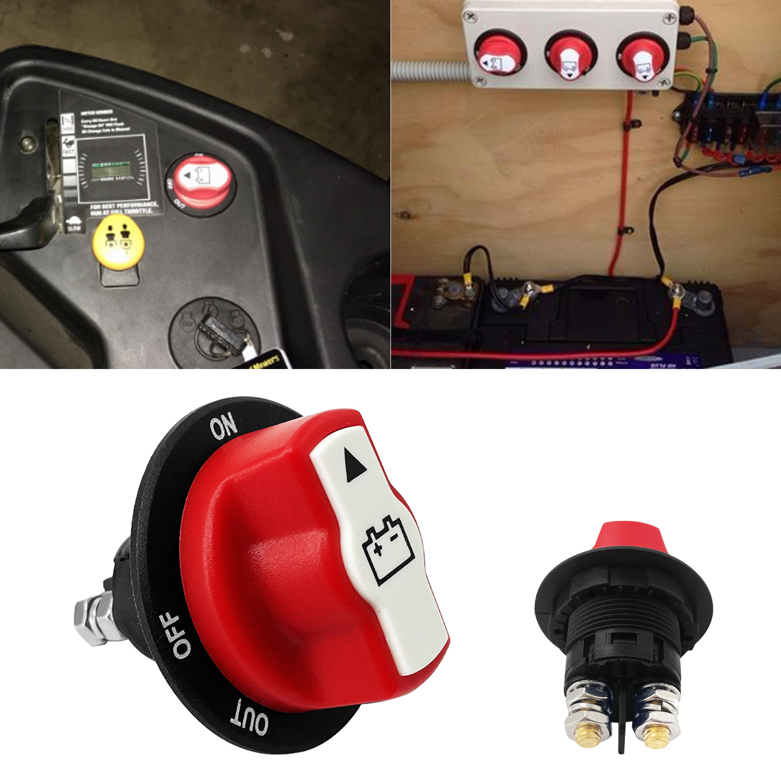 Waterproof  Car Battery Disconnect Switch Battery 50A/100A/200A Master Cut Off Isolator Switch for Motorcycle Camper RV ATV UTV
