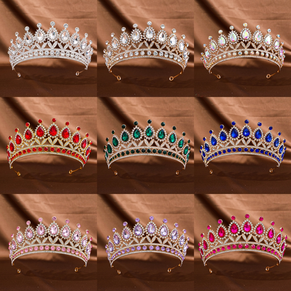Baroque Crystal Crown Tiara Headband For Women Rhinestone Prom Diadem Crown Bridal Wedding Hair Accessories Jewelry Crown Tiara