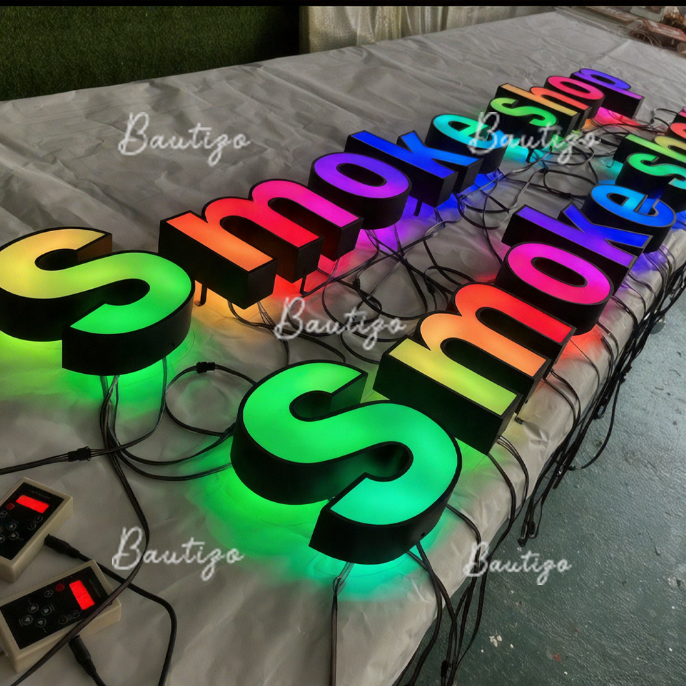 Letras LED Publicitarias Personalizadas, Letrero Luminoso RGB, Señalización Luminosa a Todo Color, Logotipo Comercial Acrílico para Pared, Marca