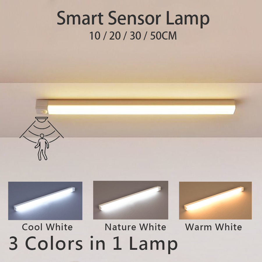 充電式モーションセンサー LED バーライト誘導ナイトライトポータブルコードレス磁気キャビネットランプキッチンベッドサイド用