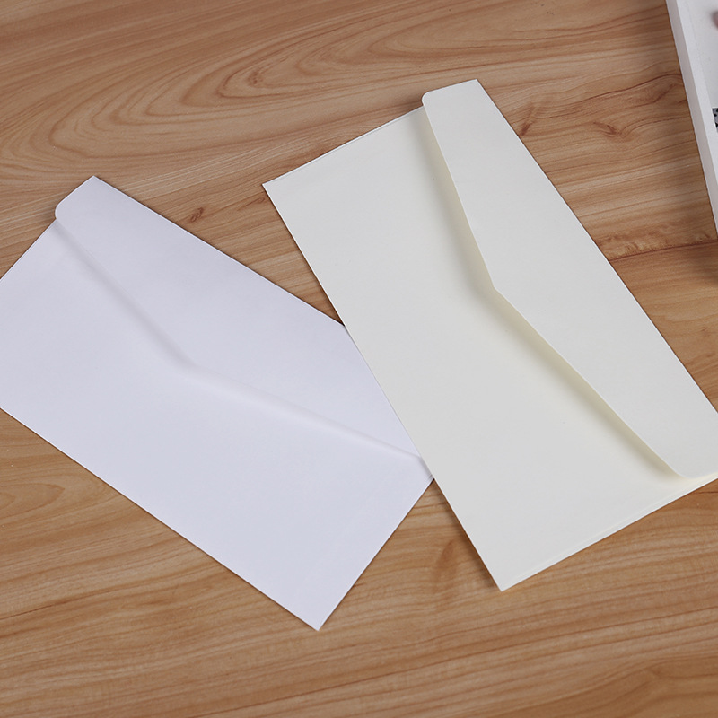 10 Chiếc Cổ Điển Giấy Bao Thư Trắng Đen Kraft Phiếu Trắng Cửa Sổ Bao Thư Cưới Lời Mời Bao Tặng Bao Da