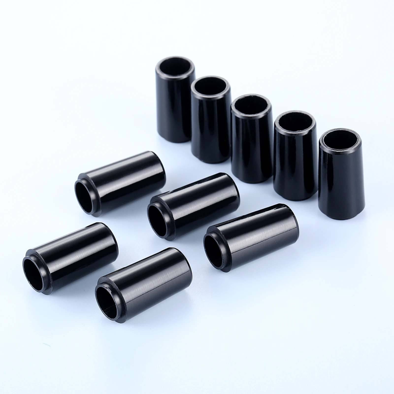10 peças virolas de plástico preto para tacos de golfe manga ponta de substituição tamanho 0.355 para ferros acessórios de eixos de tacos de golfe 24,5x9,2x13,4mm