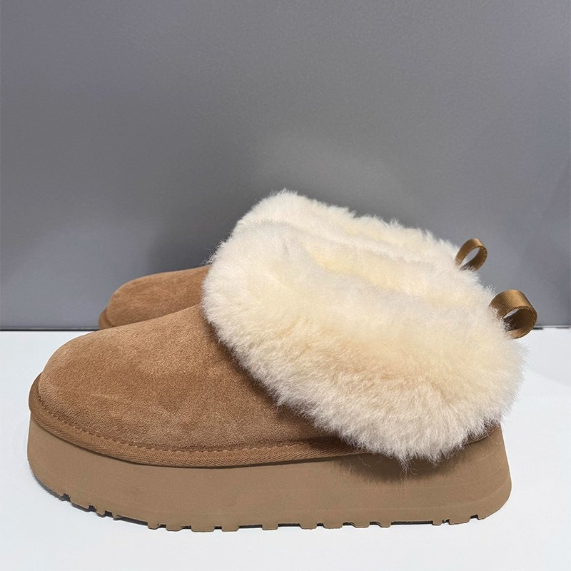 Botas de neve femininas tornozelo apartamentos camurça pele curta sapatos de pelúcia 2025 moda feminina inverno sapatos de algodão quente aconchegante andando mujer botas