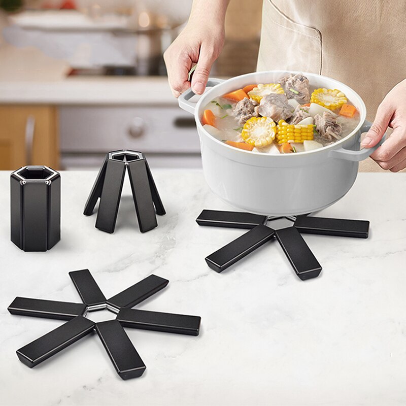 Tapete De Panela De Isolamento Térmico Dobrável, Prato Placemat, Panelas E Panelas De Alta Temperatura, Gadgets De Cozinha