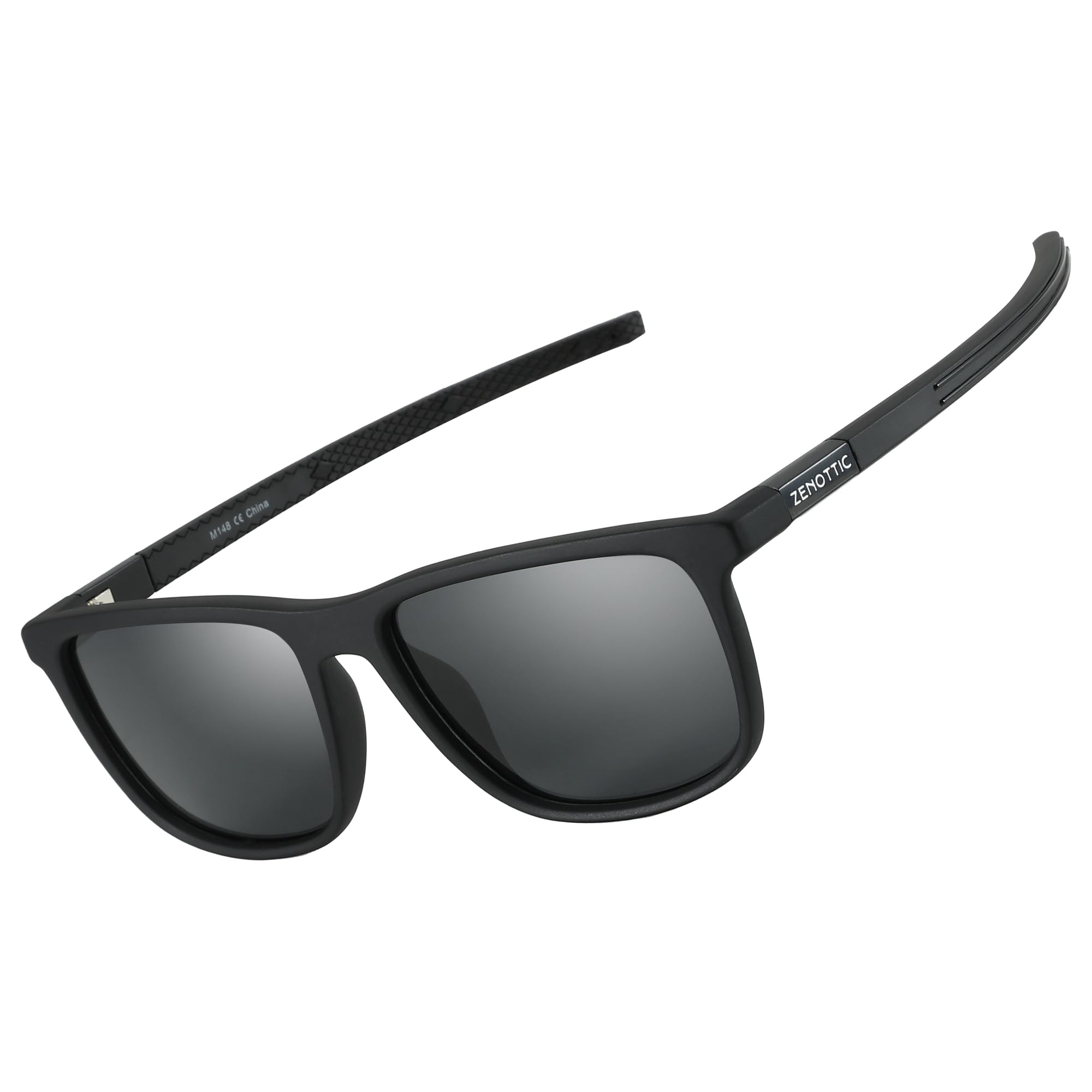 ZENOTTIC Lunettes de soleil polarisées carrées pour hommes – Cadre léger TR90 avec blocage UV pour la conduite, la pêche, les sports de golf