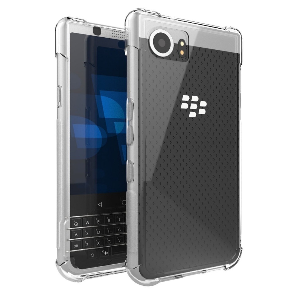 Custodia trasparente in TPU silicone antiurto con airbag per BlackBerry KeyOne e Key2 (BBF100)