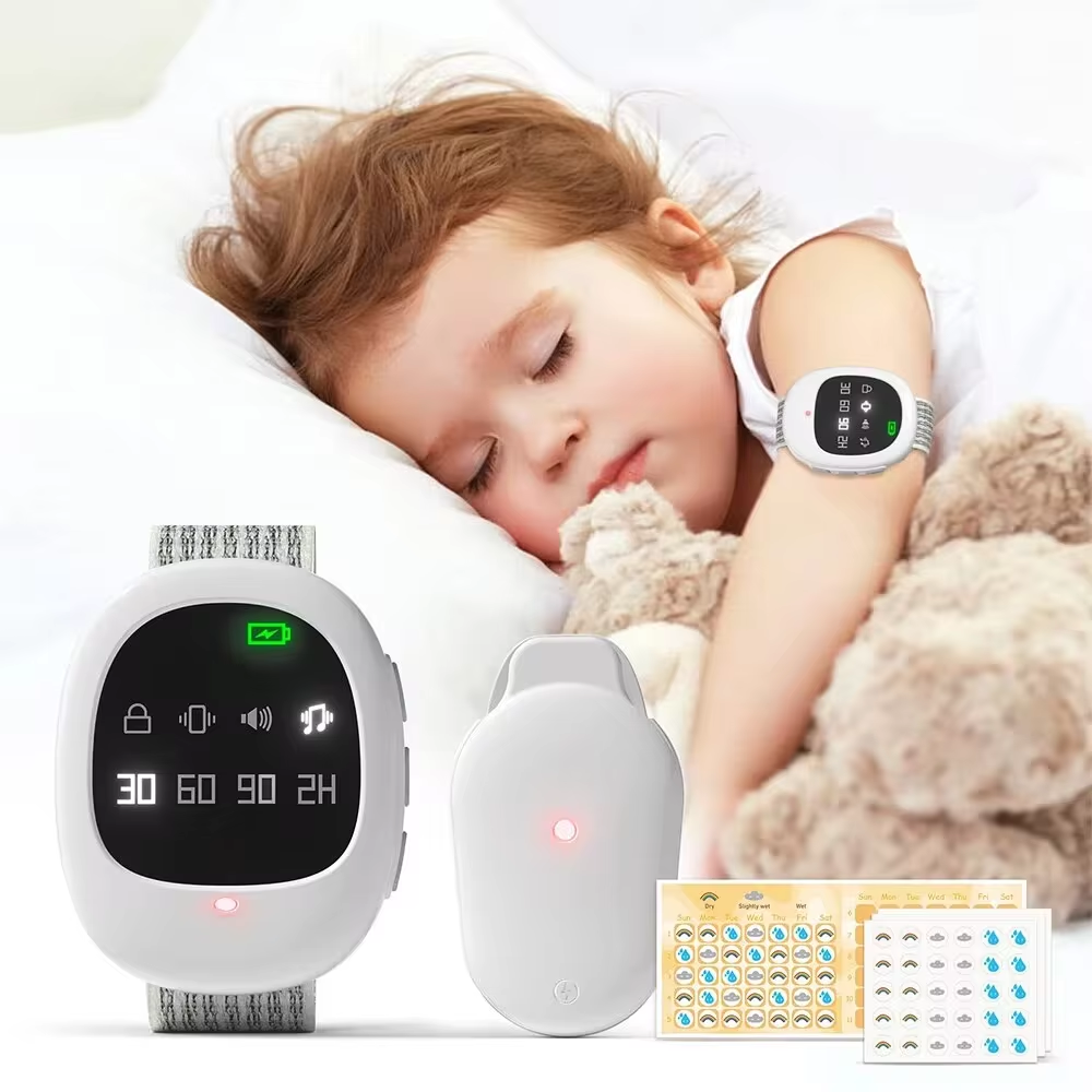 Alarme de enurese sem fio, 40m, adultos, idosos, sensor de treinamento, enurese, alarme de enurese com pulseira para crianças, cuidados com idosos