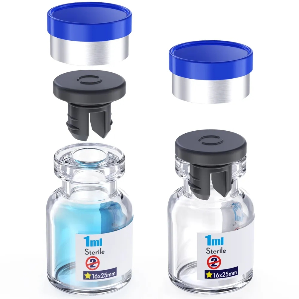 Empty Sterile Vial with Separately Butyl Rubber Stopper and Flip Top Closure,Removable,After Filling,Need to Seal