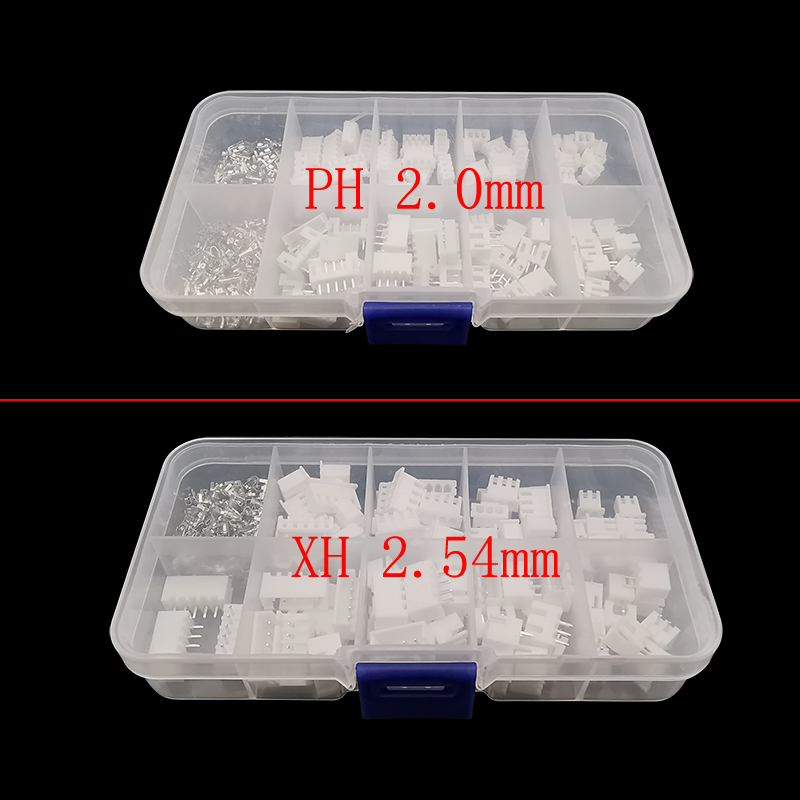 230 unids/caja JST PH 2,0mm/XH 2,54mm Kit de terminales de paso 2/3/4/5 pines macho hembra enchufe carcasa de plástico conector de cable de engarce