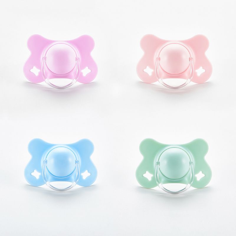 Bé Cho Hình Bướm Phẳng Núm Ti Silicone Ngủ Núm Vú Giả Sơ Sinh Bé Trai Bé Gái Cắn Nhai Tiếp Liệu Tròn Dẹt Cho Đầu