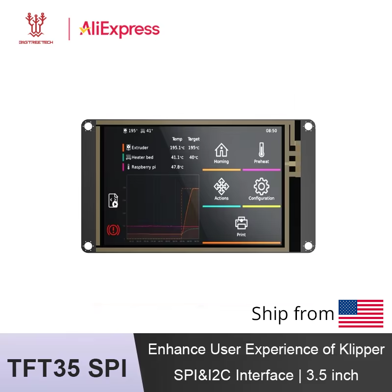BIGTREETECH TFT35 SPI V2.1 Module d'écran tactile 3.5 ''480x320 écran TFT pour carte mère d'imprimante 3D CB1 M8P