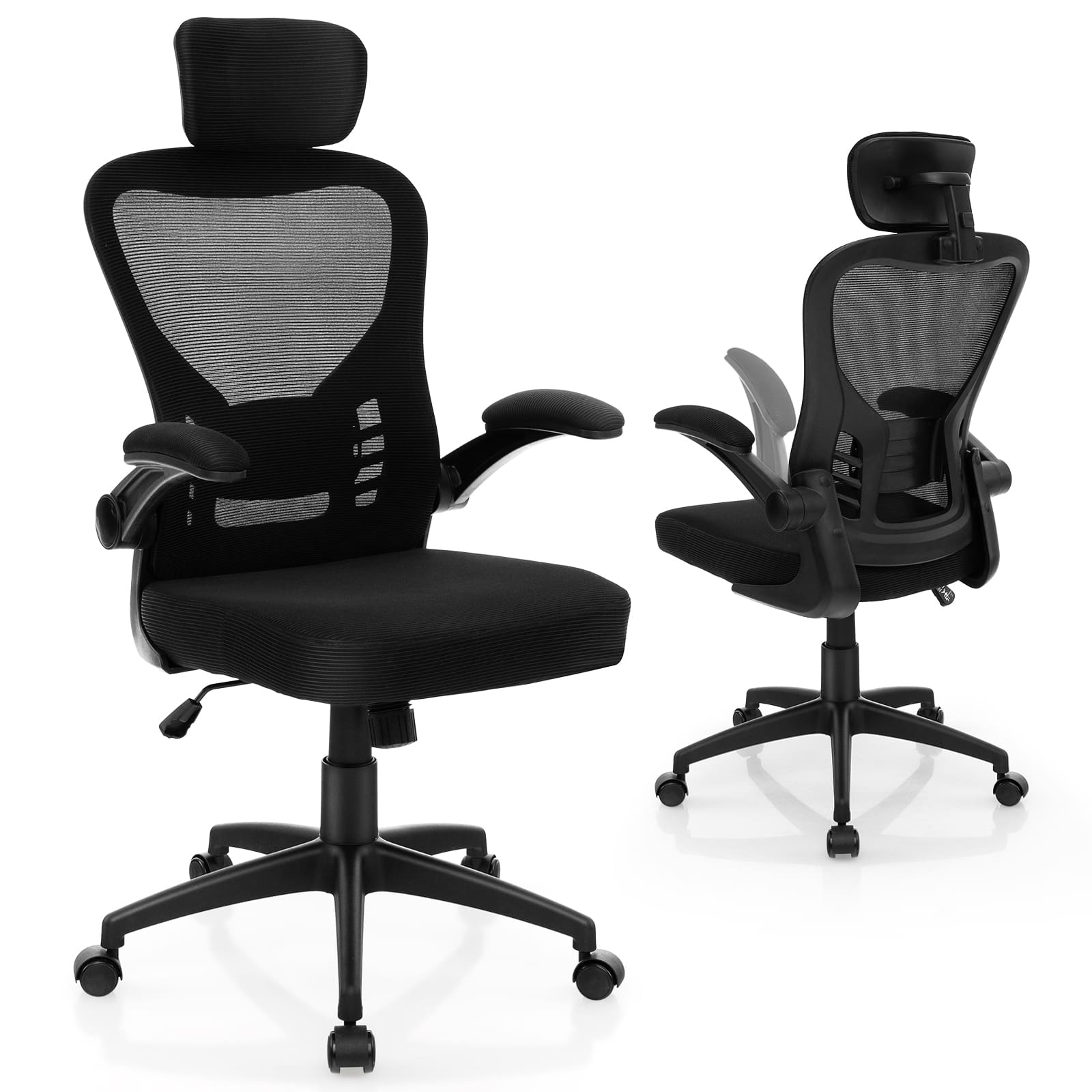 GOFLAME silla de oficina de malla ergonómica, altura ajustable, escritorio de ordenador