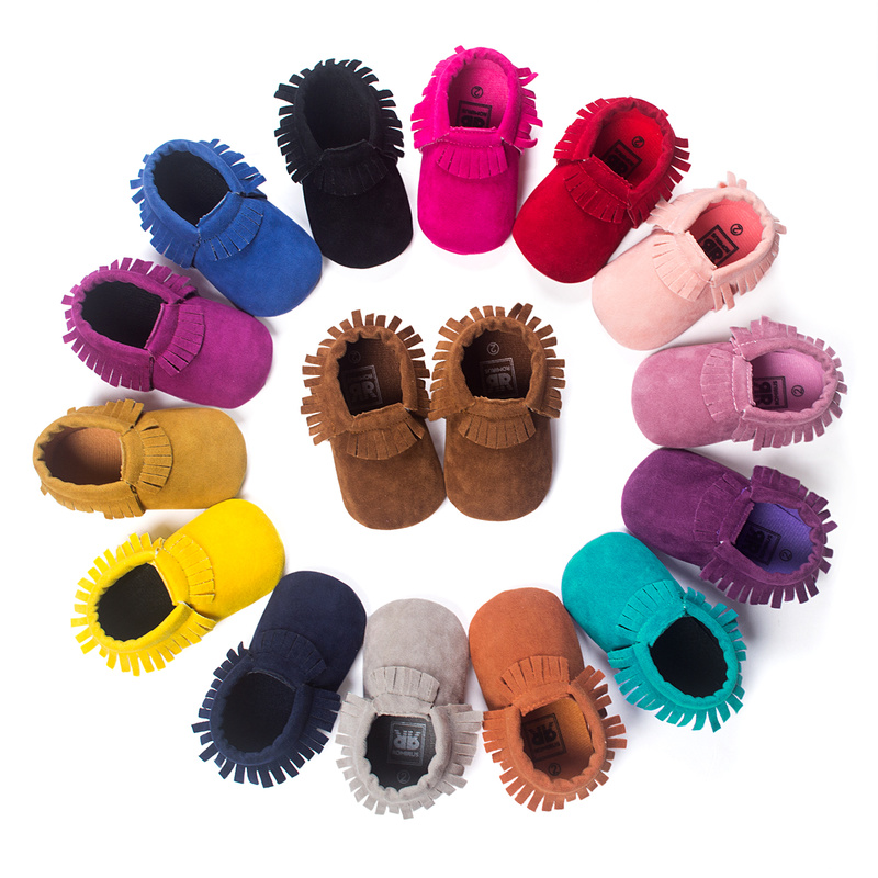 Sapatos de bebê recém-nascido menino menina primeiro walker suedu algodão sofe sola princesa franja da criança do bebê berço sapatos casuais mocassins