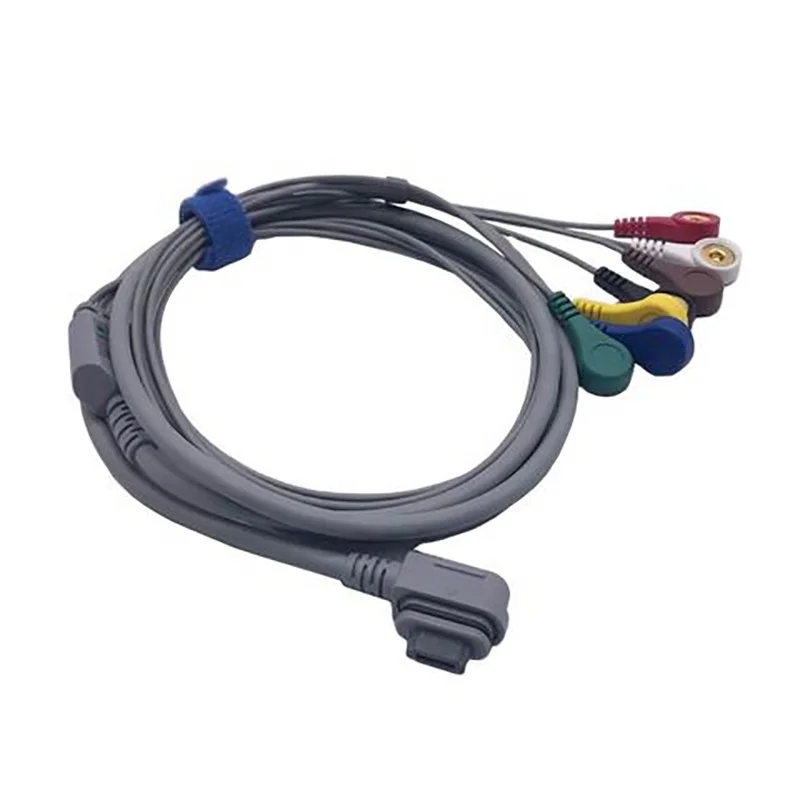 ขายร้อนวัสดุสิ้นเปลืองทางการแพทย์ 7 สายตะกั่วพร้อม Snaps GE ECG Holter Cables