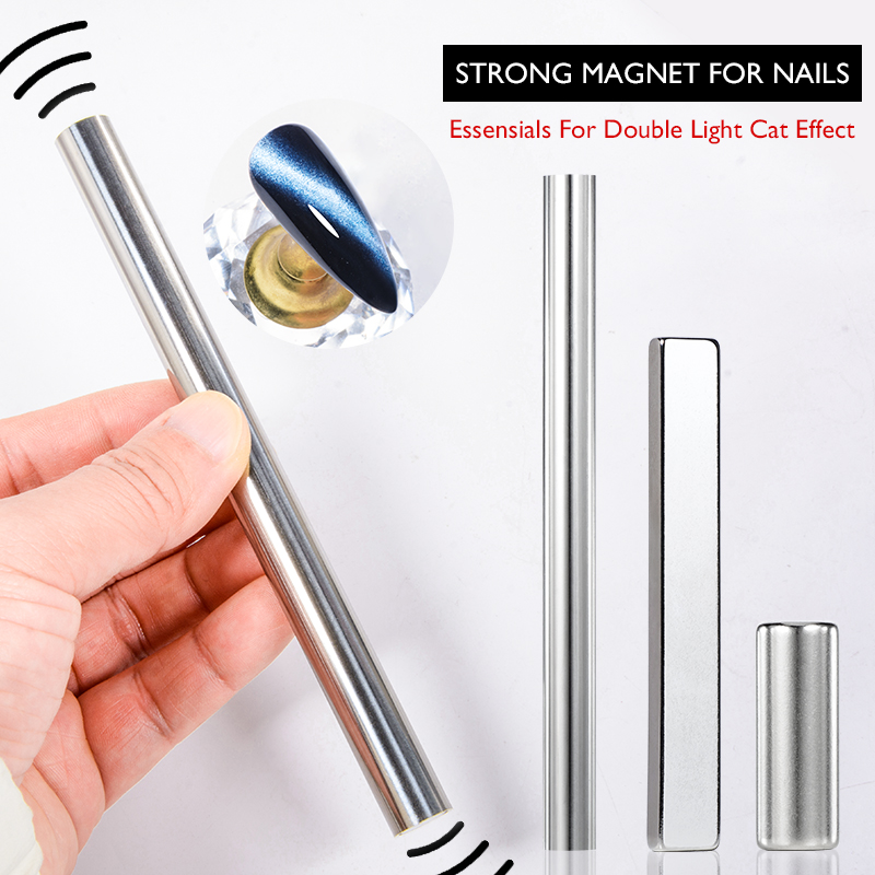 Bâton solide à Double tête pour ongles, vernis à ongles en Gel magnétique pour chat, outils d'art des ongles pour Double lumière, effet chat, panneau magnétique pour ongles