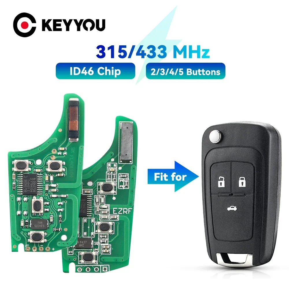 KEYYOU 1 SZT. 315/433MHz Płytka Obwodu Elektronicznego Kluczyka Samochodowego Do Chevrolet Malibu Cruze Aveo Spark Sail Opel Buick Chip ID46