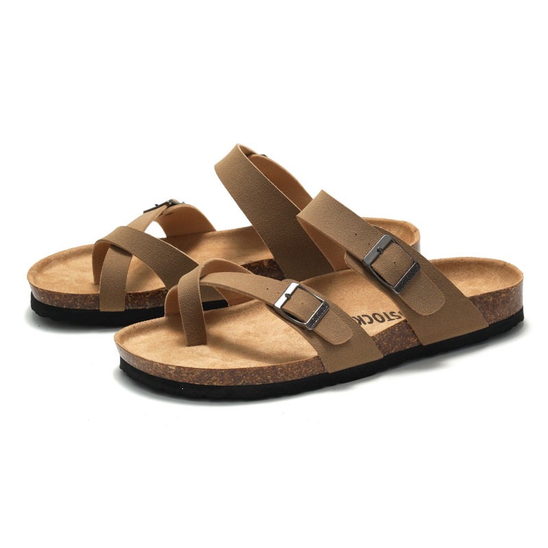 Fall Summer New Women Cork Slippers Men Sandals Couple Beach Shoes Casual Outdoor Flip Flops Water Shoes Sandals Beach Slippers