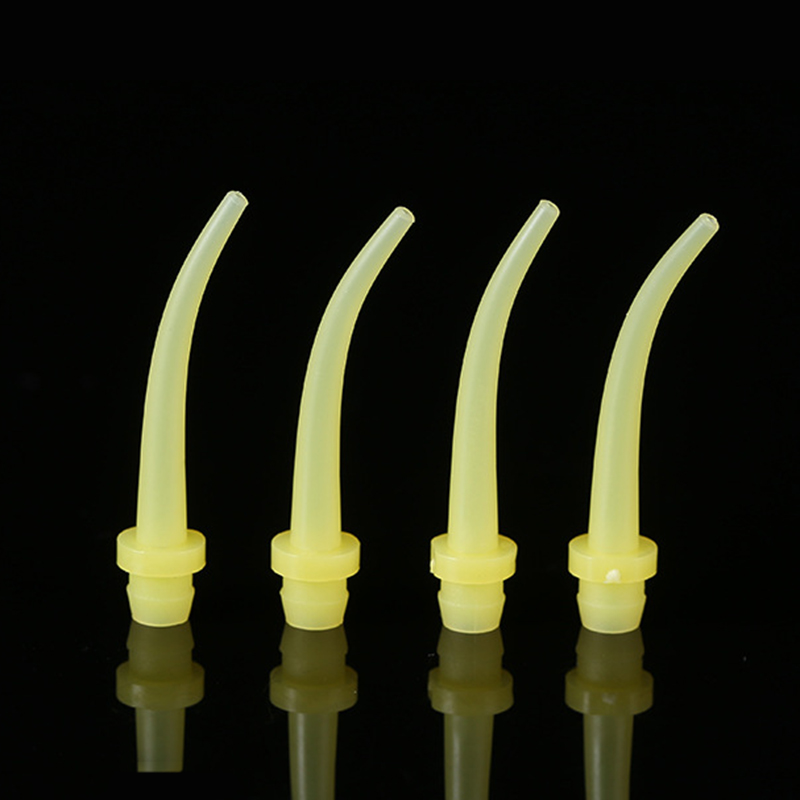 100 unids/bolsa de puntas de mezcla de impresión intraoral para odontología, tubos de laboratorio para dentaduras postizas, boquillas de goma de silicona desechables, cabezal mezclador transportador