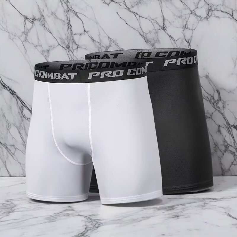 Shorts Esportivos Masculinos Básicos de Secagem Rápida, Cor Sólida, Respiráveis, com Absorção de Umidade, Tipo Boxer, para Corrida, Treino e Fitness