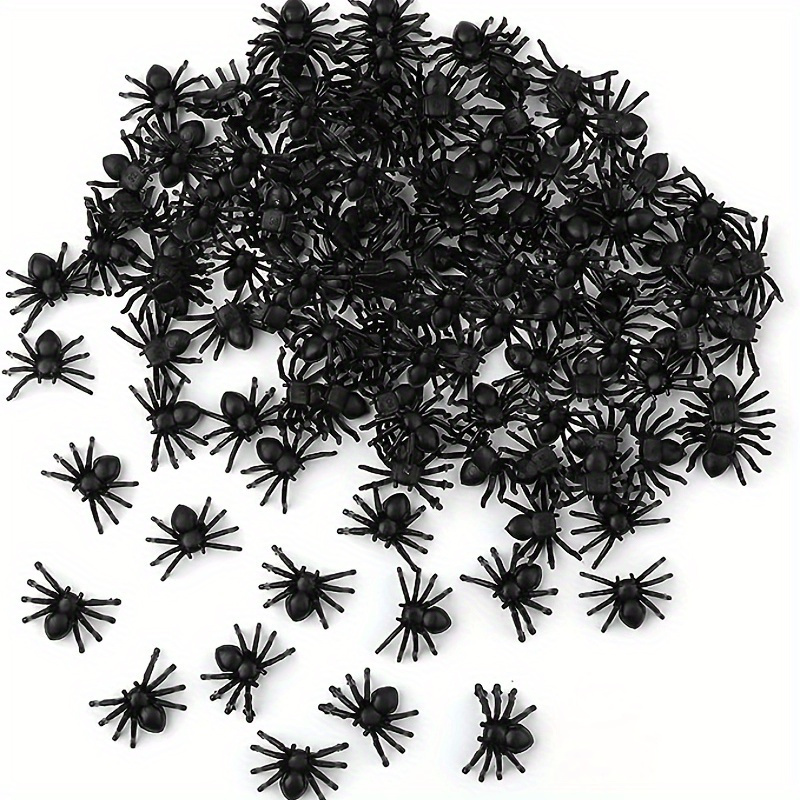 100/50 szt. Realistyczne Pająki Dekoracja Świąteczna Halloween Plastikowe Mini Pająki Czarne Straszne Pająki Dowcip Nawiedzony Dom Dekoracje