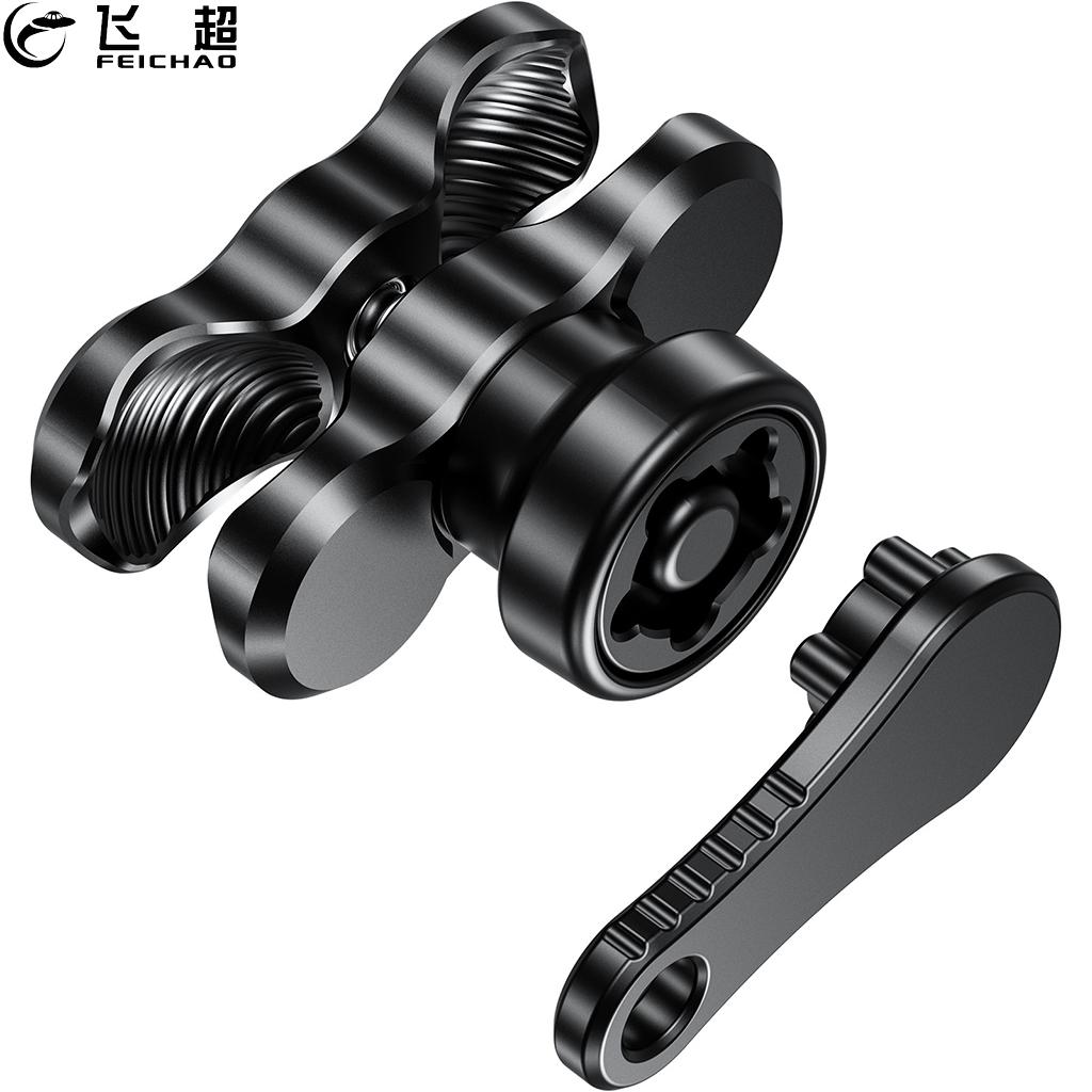 Aluminium Tauchen Dual Löcher Schmetterling Clip Kugelkopf Clamp Halterung für 1 zoll Ball Adapter Arm Licht Halterung Unterwasser Fotografie