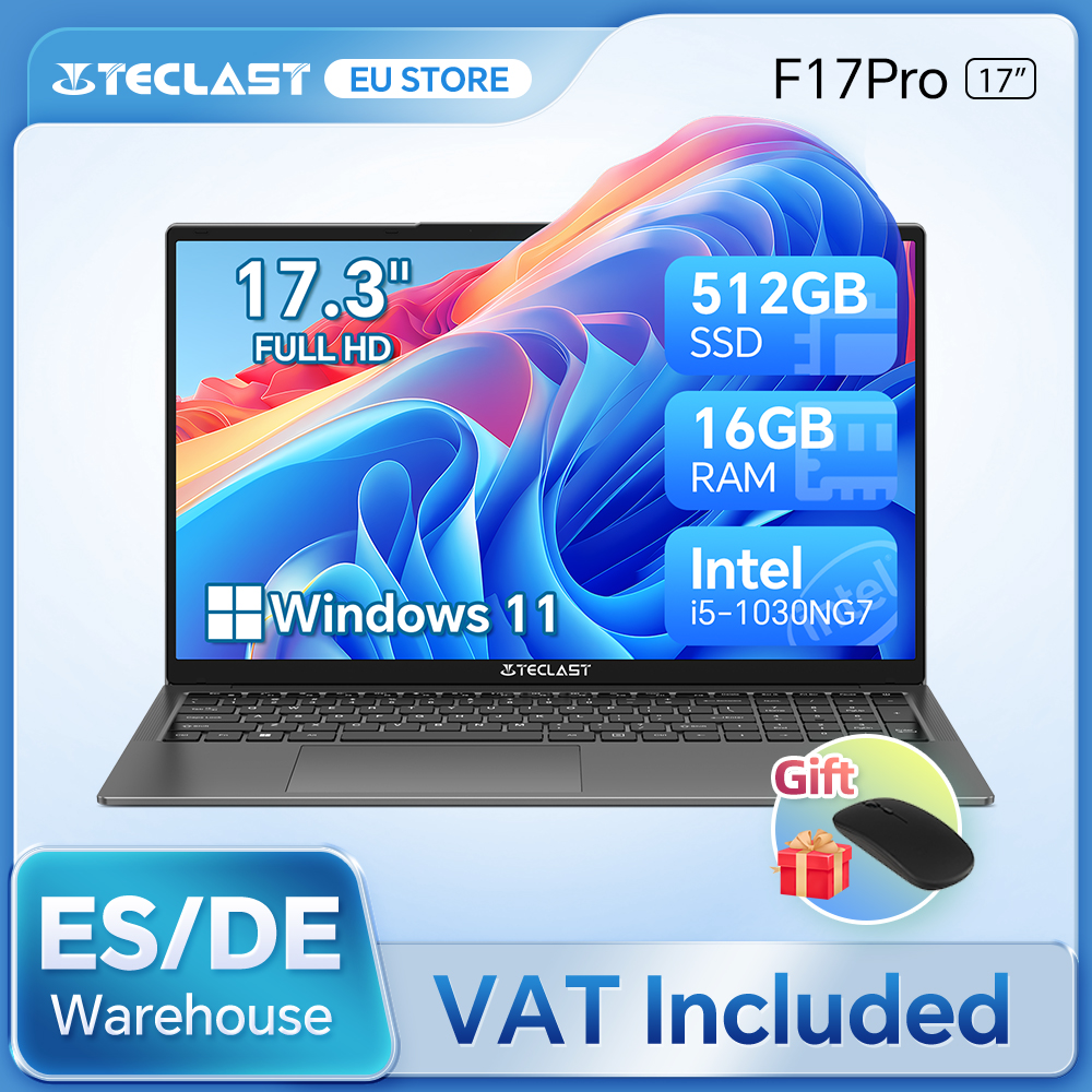 Teclast F17Pro 17,3-Zoll-Laptop Intel i5-1030NG7 16 GB RAM 512 GB SSD Windows 11 180 °   Notebook-Tastatur mit Hintergrundbeleuchtung Mini-HDMI F17 Pro