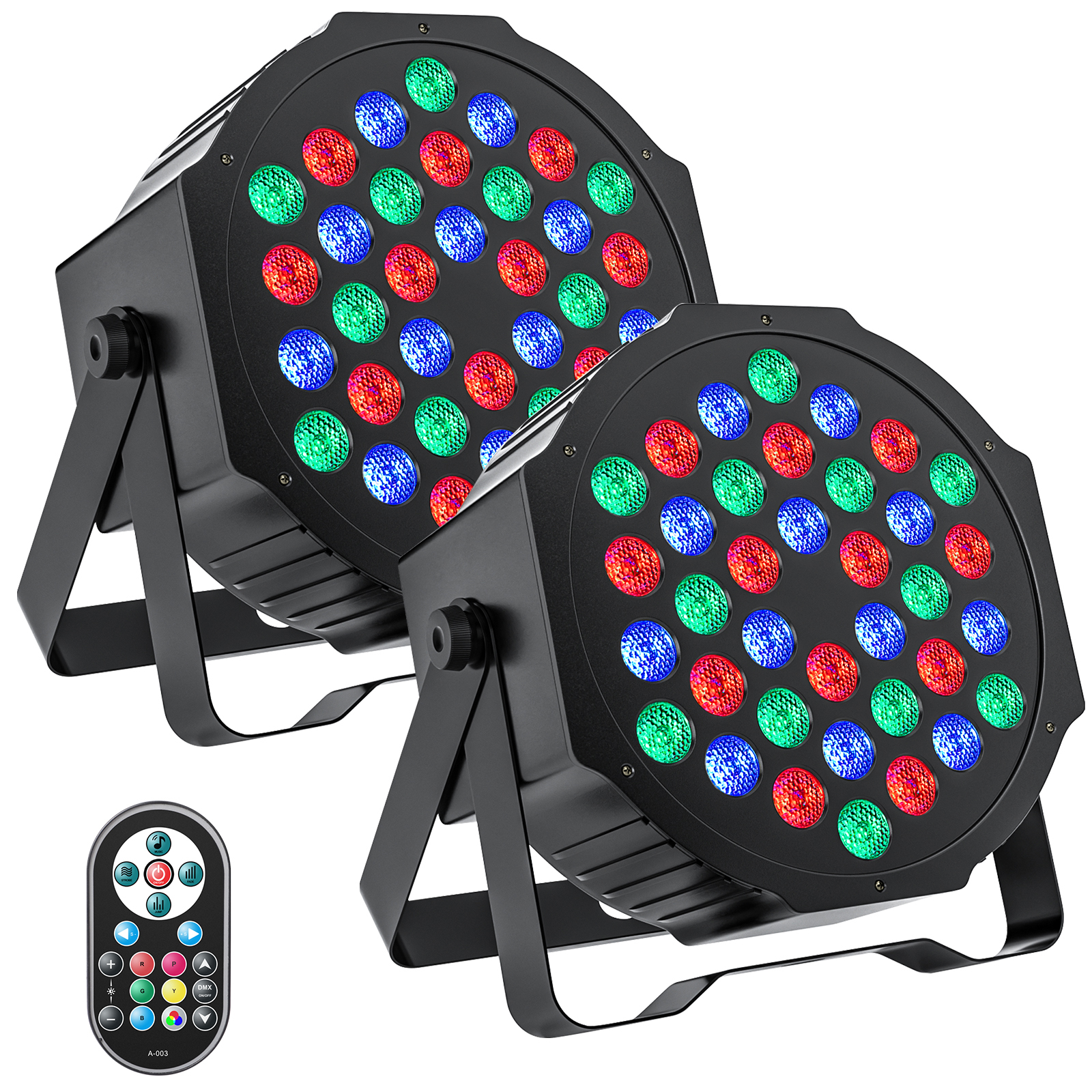 U'King 2 pièces lumière de fête Par lumière 36 LED RGB DMX effet de scène éclairage scène plat Par éclairage DJ lumières Disco lumières mariage