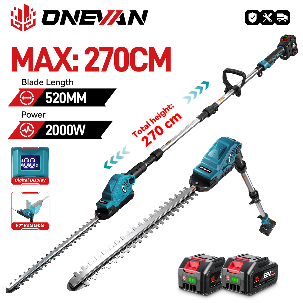 Аккумуляторный телескопический кусторез ONEVAN Electric High Branch с LED-подсветкой, садовый электроинструмент для аккумуляторов Makita 18V.