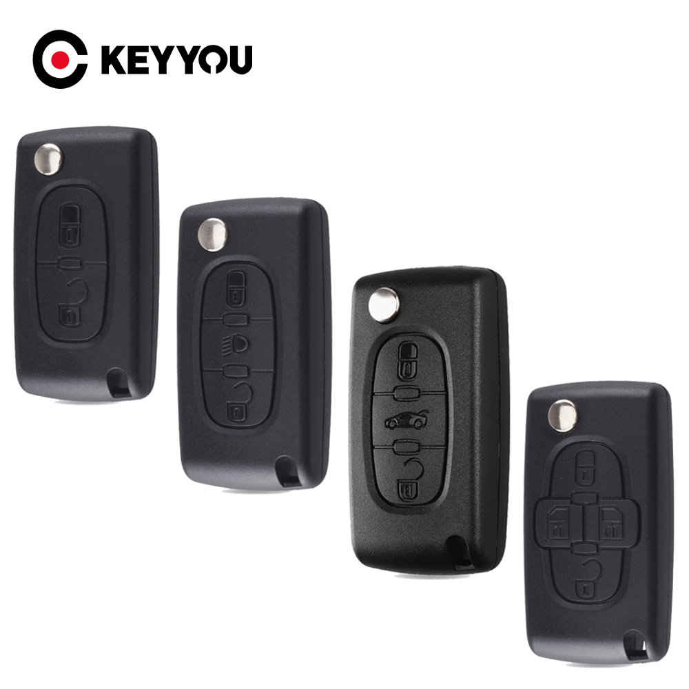 KEYYOUเปลี่ยนKey SHELLสำหรับFiat Scudo Ulysse Fit Lancia Phedra HU83/VA2 ใบมีดCE0523 CE0536 2/3/4 ปุ่มFOB