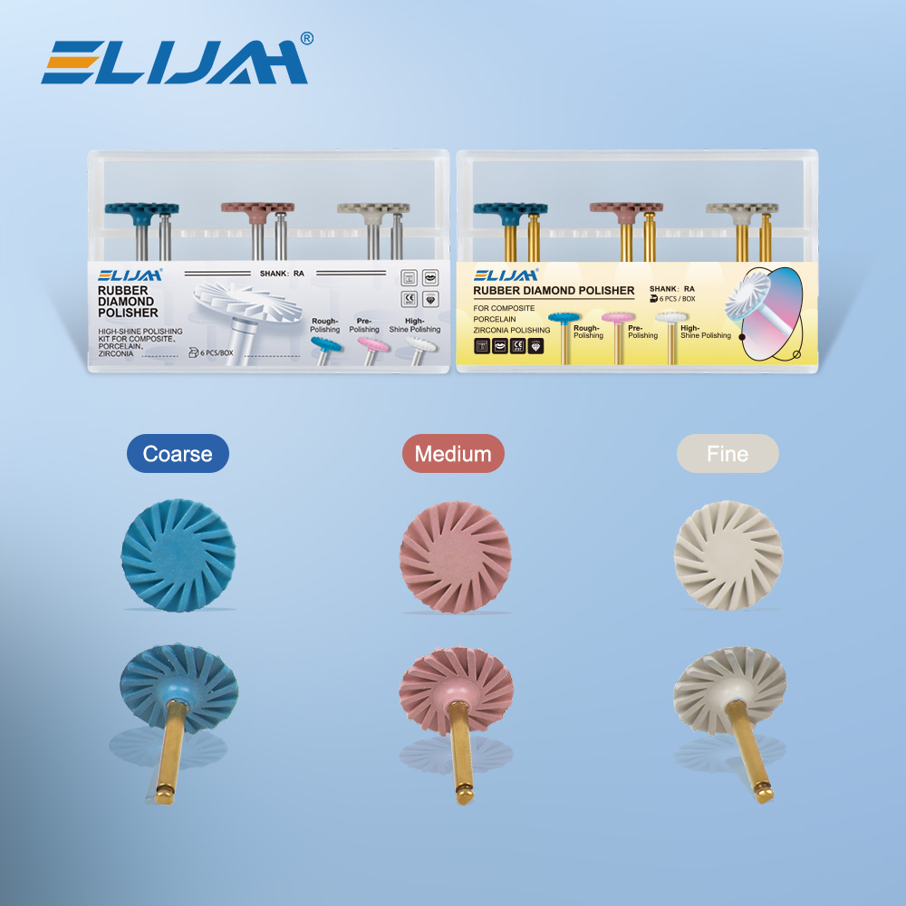 6 pçs/set polidor de borracha dental resina composta sistema diamante ra polimento disco roda kit 14mm espiral flex ouro prata ferramenta