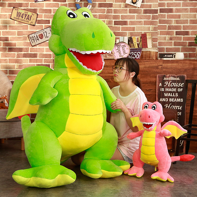 น่ารัก 115 ซม.ยักษ์ไดโนเสาร์ของเล่นตุ๊กตาการ์ตูนตุ๊กตา Tyrannosaurus ตุ๊กตาสําหรับเด็กผู้หญิงของขวัญวันเกิด