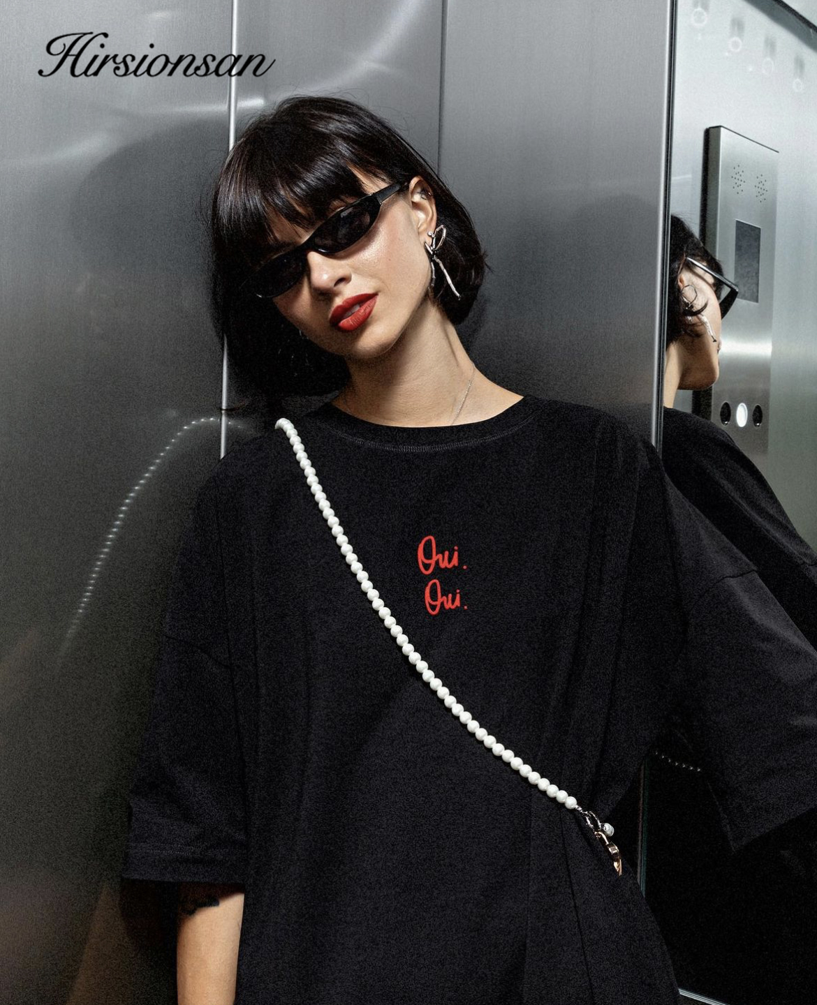 Hirsionsan Vintage Smile & nadrukowane litery T Shirt damski letni miękka bawełniana z krótkim rękawem koszulka damska oversize Higt topy w stylu streetwear