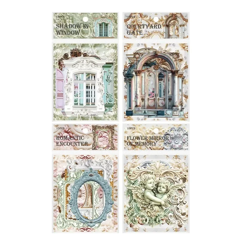 Adesivos retrô para bolsas, Material de colagem de papel, Decoração para recortes do pacote de contas, Estate Dream, 10 folhas, 145mm * 94mm
