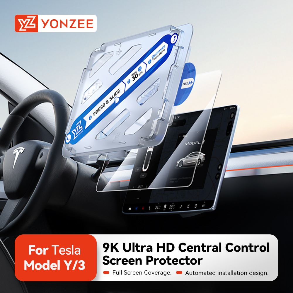 Защитная пленка из закаленного стекла YZ для Tesla Model 3 Y 2021-2025, аксессуары для центрального управления, матовая антибликовая защитная пленка HD