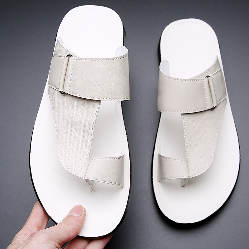 Herren Sommer-Sandalen Atmungsaktive Modische Einfache Zehenfreie Weiche Flache Strandschuhe Bequeme Klassische Pantoffeln-2502