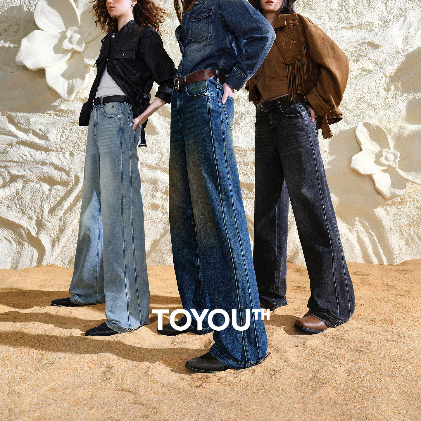 TOYOUTH Damen Schmale Weitbein-Jeans 2026 Herbst Neu 90er Jahre Black Label Lycra Hochelastische Denim-Hose
