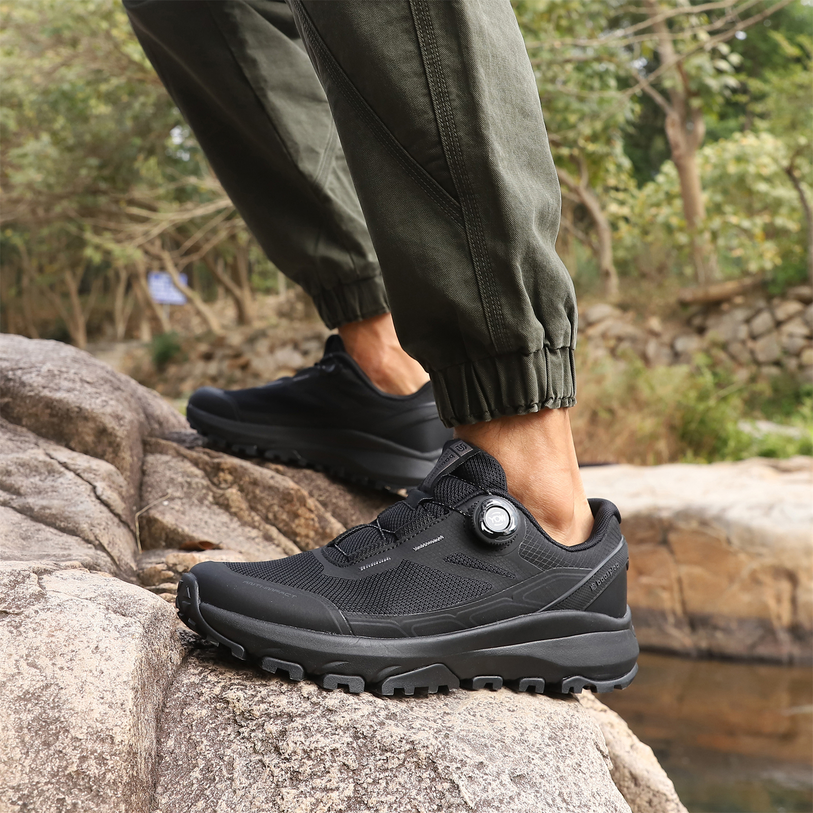 Baasploa Men Hiking Sneakers Brand High Quality Trekking Climbing Shoes Male Rotating Button Luxury Designer Outdoor Sneakers