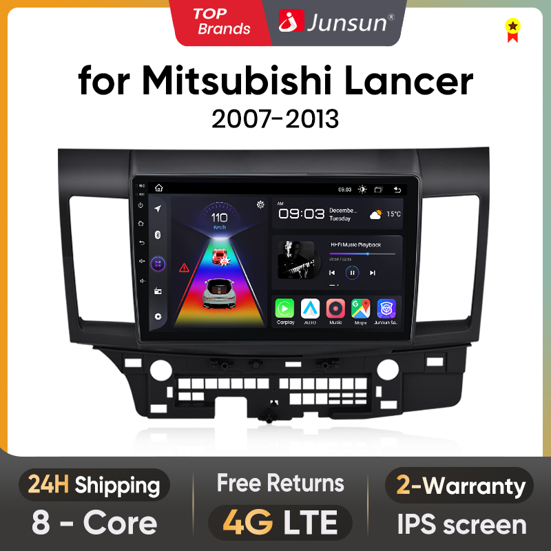 Junsun Radio mobil untuk Mitsubishi Lancer 2007 - 2013 CarPlay nirkabel Android Mobil Sistem Cerdas No 2 din DVD 2din