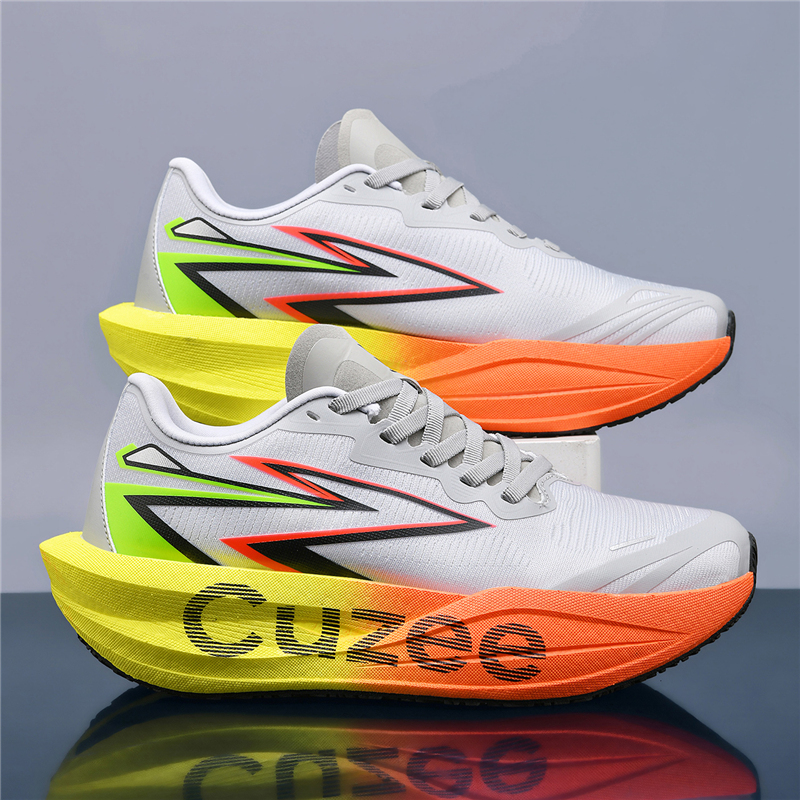 Chaussures de course athlétiques pour hommes, baskets de marathon avec plaque en carbone, respirantes, légères, confortables pour femmes, spécialisées, antidérapantes