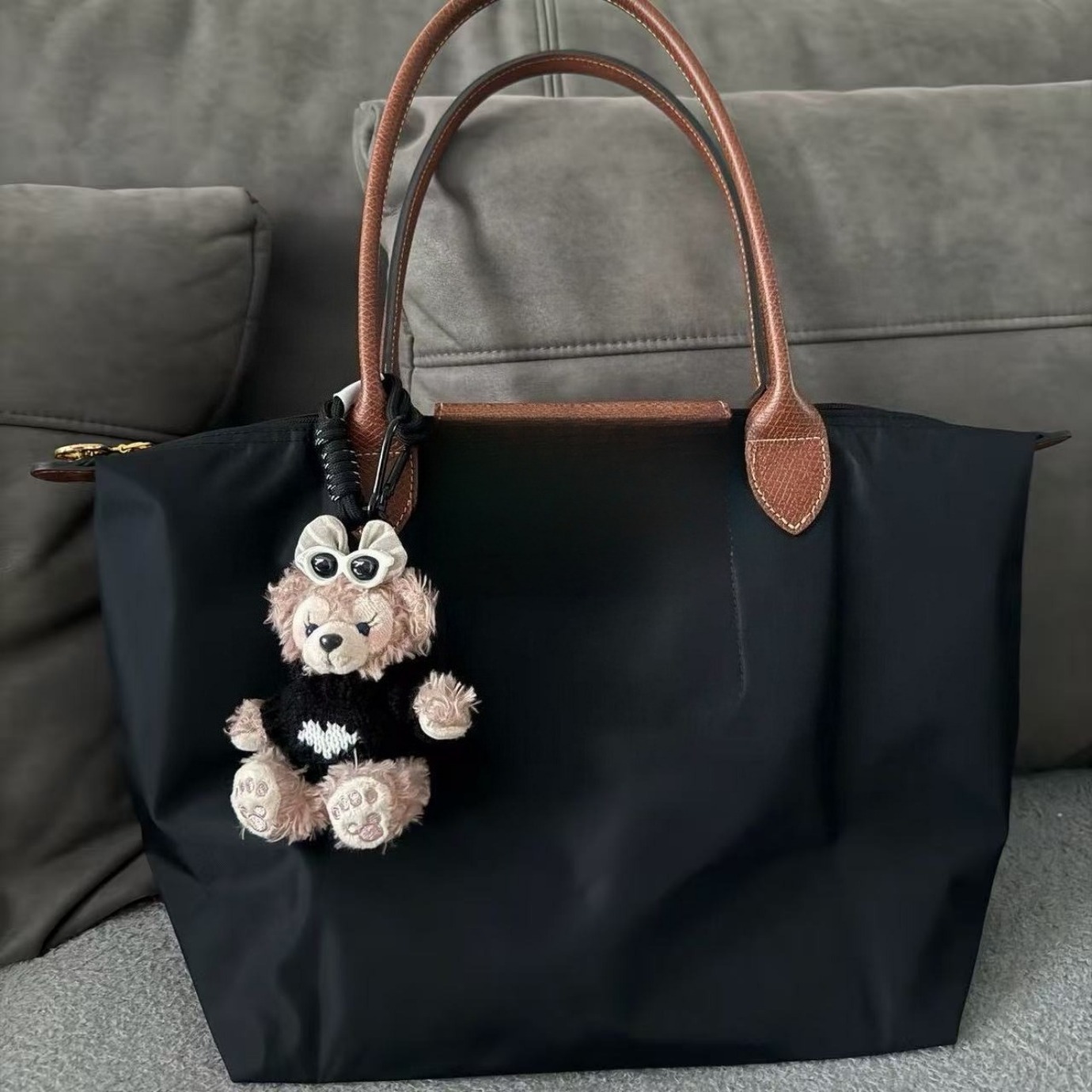 Edición 2026 - Bolso de Mano Grande Estilo Francés de Nylon para Mamá - Diseño Clásico y Suave con Colgante - Bolso de Mujer - Bolso para Viajar al Trabajo