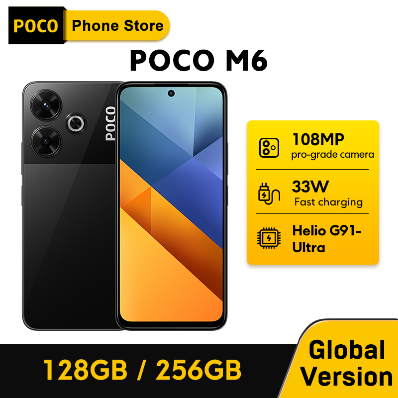 POCO M6 4G глобальная версия мобильного телефона MTK Helio G91-Ultra 6,79 дюйма FHD + точечный дисплей 33 Вт быстрая зарядка 90 Гц 5030 мАч аккумулятор 108MP NFC