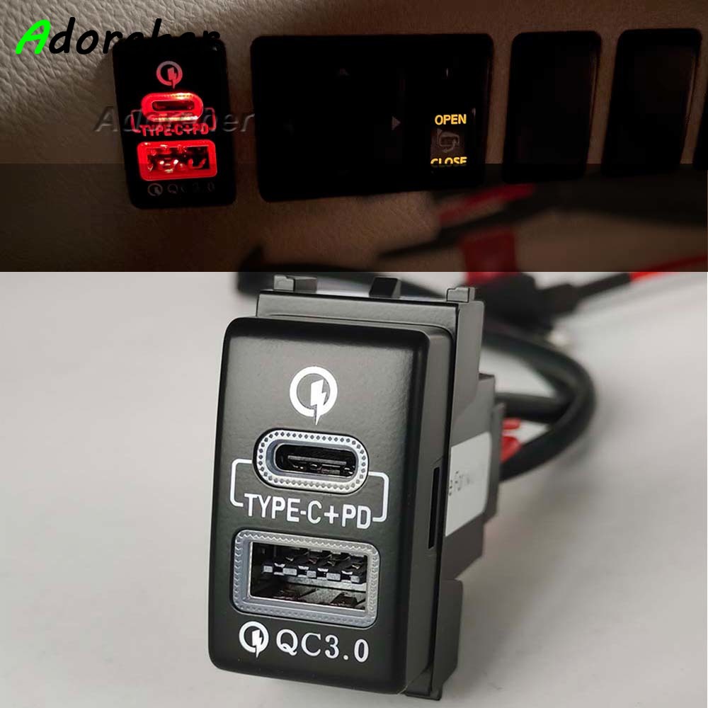 1 Buah Pengisi Daya Mobil Pengisi Daya Cepat Tipe-c PD USB QC3.0 Soket Adaptor Daya Cocok untuk Nissan Patrol Y62 X-TRAIL SUNNY SYLPHY Teana