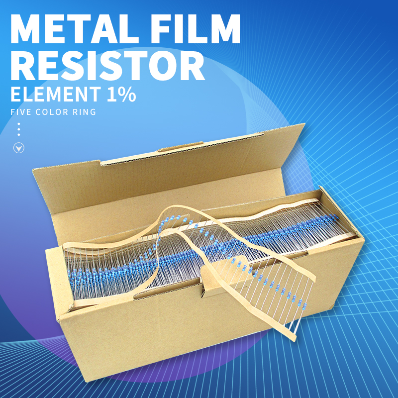 100pcs 1 / 4 Watt résistance 0.1r ~ 2.2m série de résistance de film métallique de 1% 0.25w 1R 10R 47r 100r 220r 470r 1K 2.2k 10K 22k 100k 220k 1m ohm