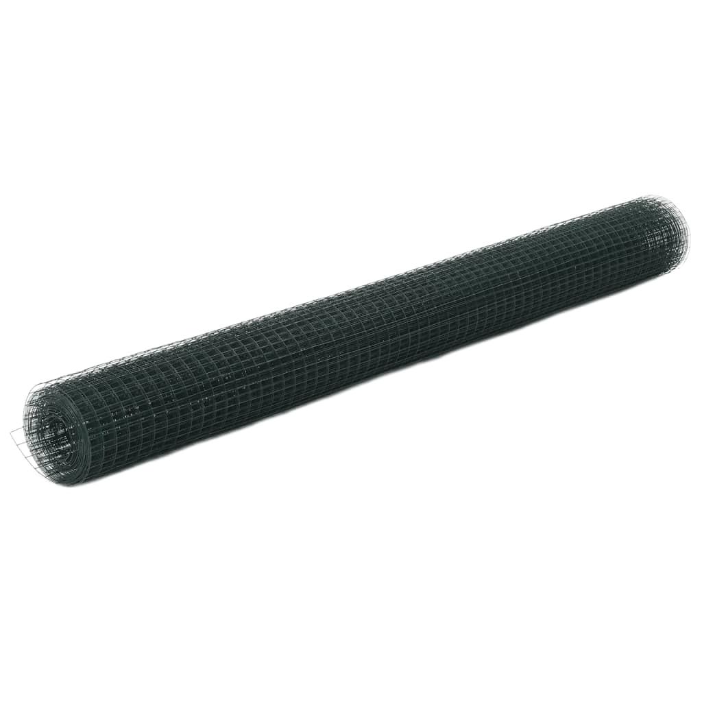 Grille en acier avec revêtement PVC 10x1,5m Vert