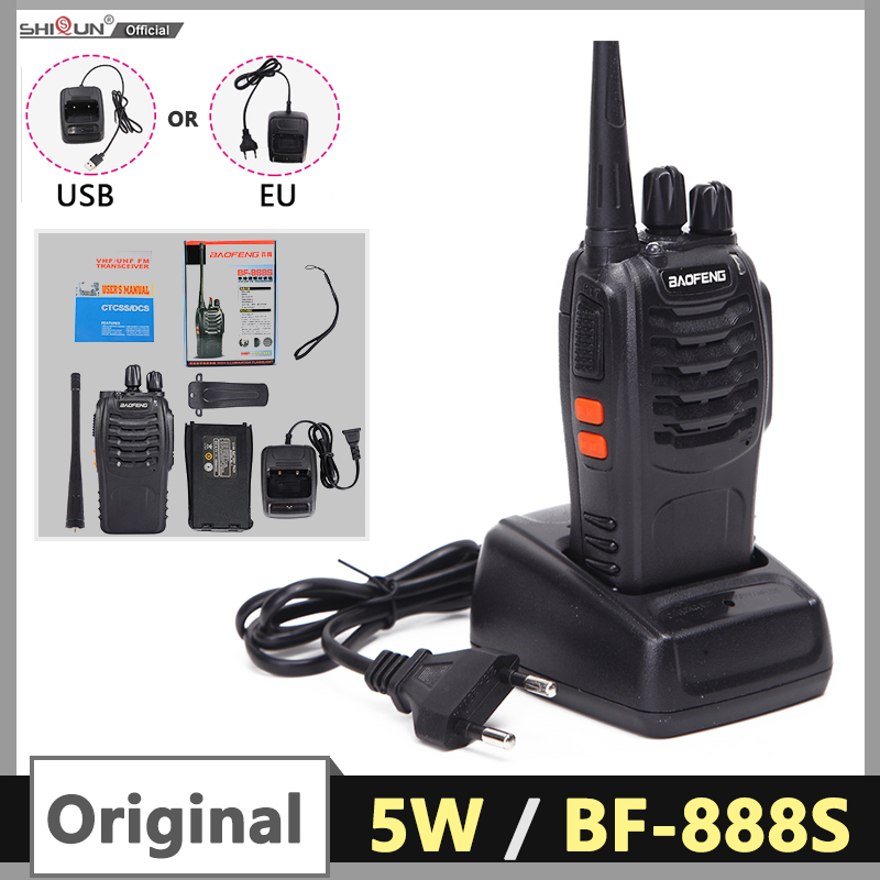 1/2 Stuks Baofeng 888S Walkie Talkie 5W BF-888S Tweeweg Radio Hoog Vermogen Uhf 400-470Mhz 16 Kanaals Lange Afstand Ham Radio Transceiver
