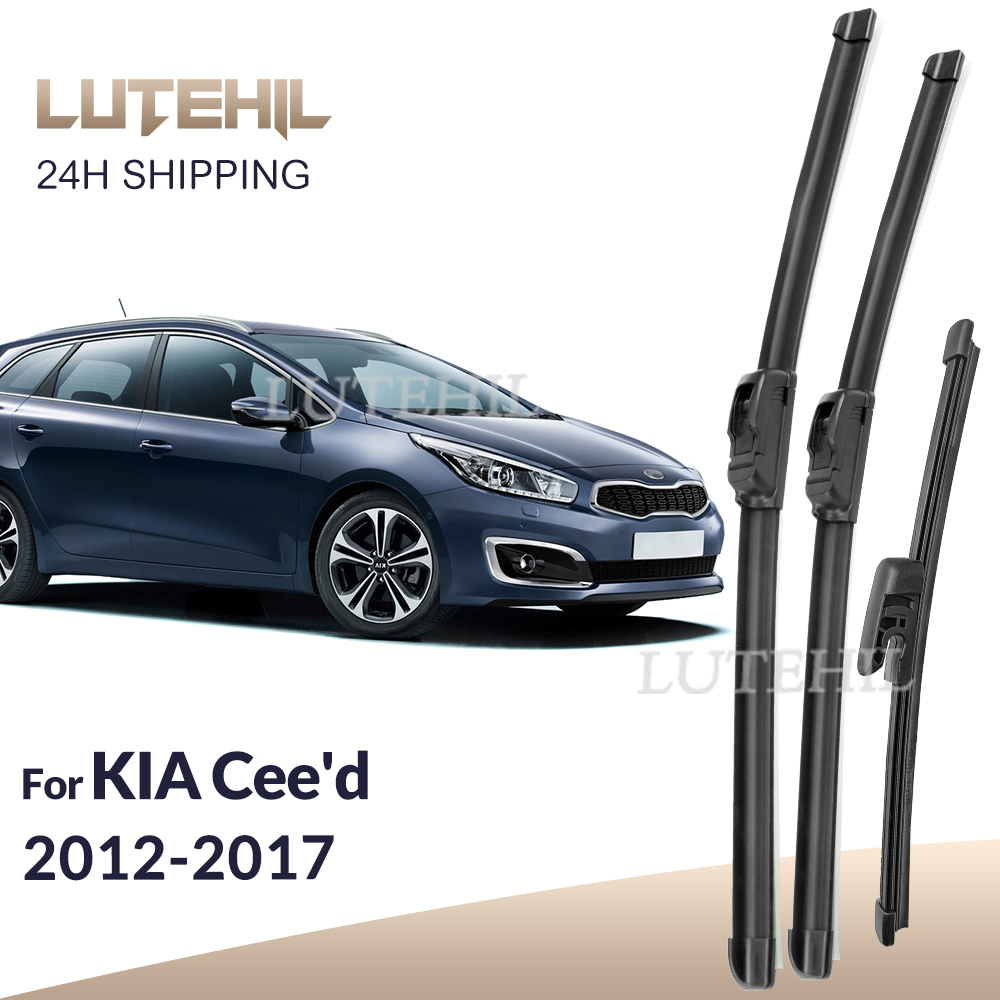 สําหรับ KIA Cee 'd Ceed 2012-2017 2013 2014 2015 2016 ใบปัดน้ําฝนด้านหน้าและด้านหลังใบปัดน้ําฝนกระจกกระจกหน้าต่างแปรง 26 "+ 14" + 12"