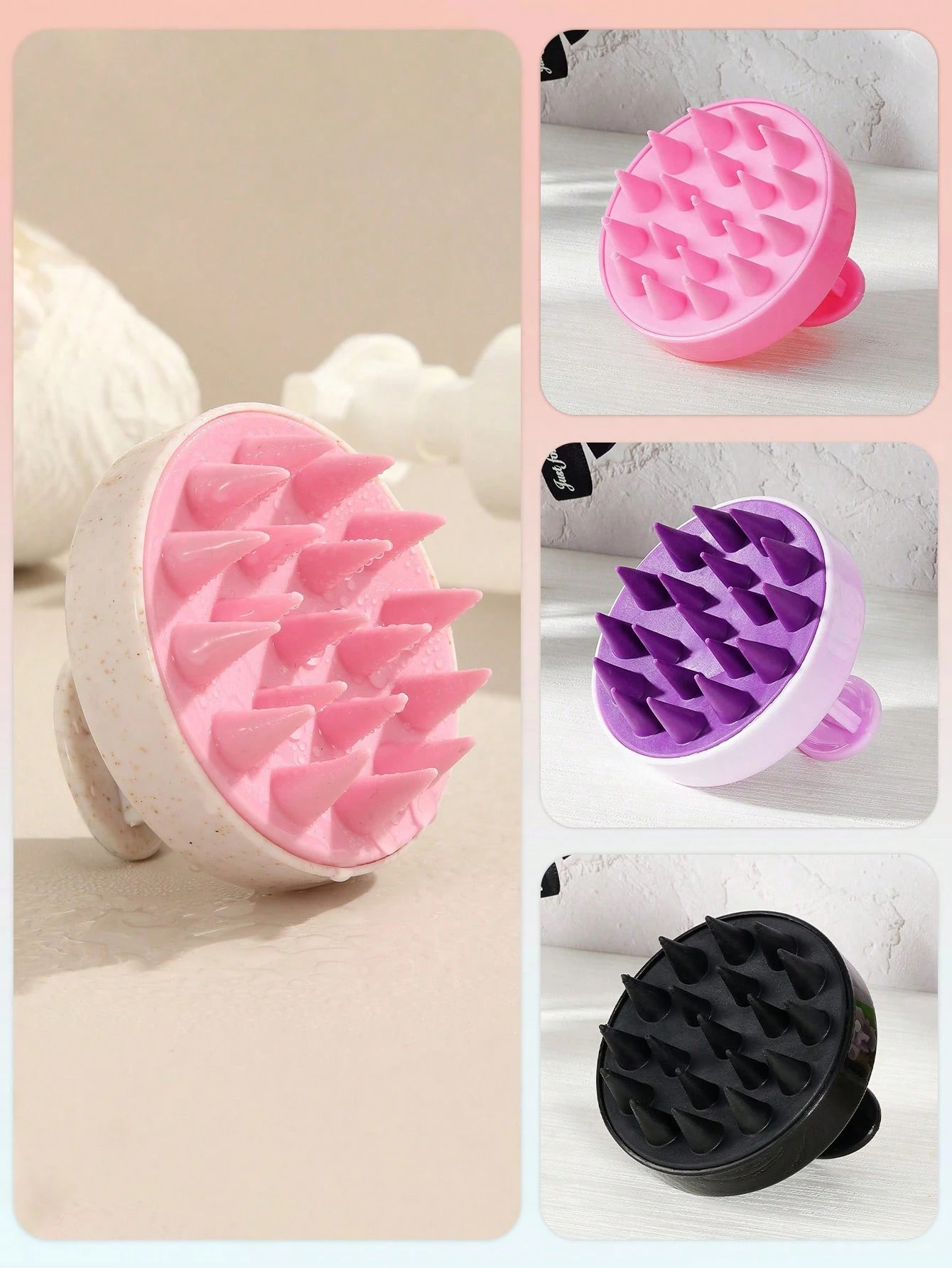 Brosse de lavage des cheveux, masseur de cuir chevelu en Silicone, peigne en Silicone souple humide et sec pour les soins du cuir chevelu, brosse de bain nettoyante pour cheveux, 1 pièce