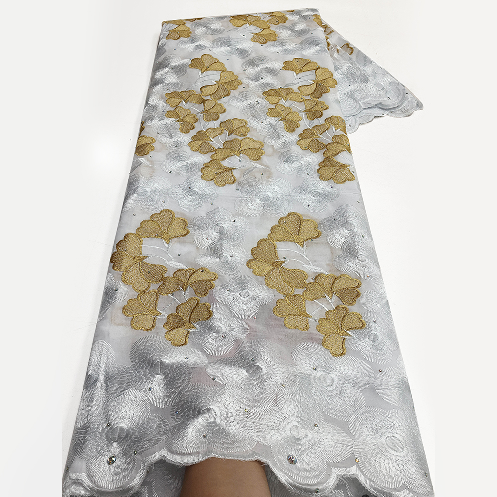 Afrique suisse Voile dentelle en suisse brodé coton africain dentelle tissu 2025 haute qualité pour les femmes robe de soirée de mariage